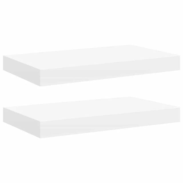 vidaXL Schweberegale 2 Stk Weiß 40x23x3,8 cm MDF 323806