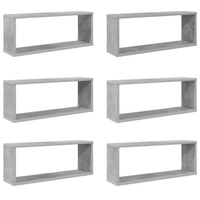 vidaXL Würfelregale 6 Stk Betongrau 60x15x23 cm Holzwerkstoff 807147