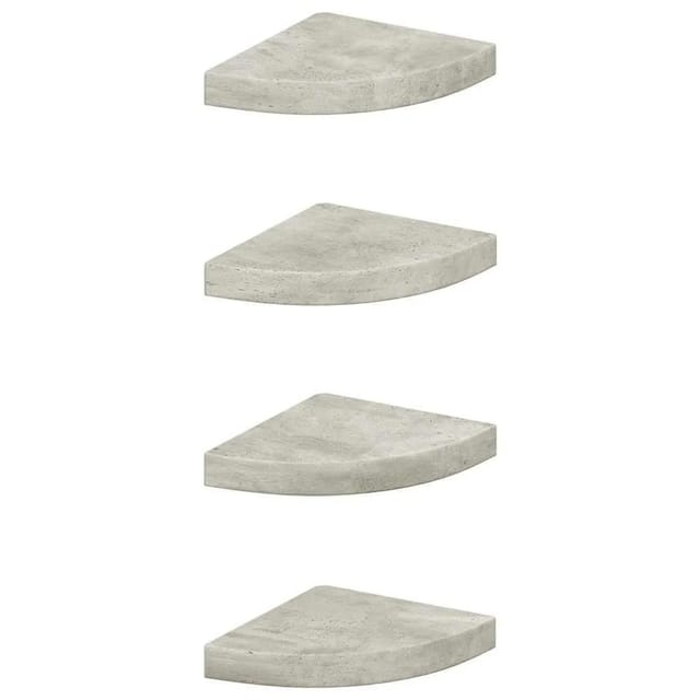 vidaXL Eck-Schweberegale 4 Stk Betongrau 25x25x3,8 cm MDF 326635