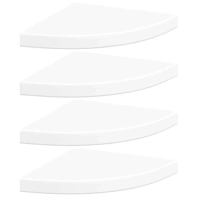 vidaXL Eck-Schweberegale 4 Stk Weiß 35x35x3,8 cm MDF 323918
