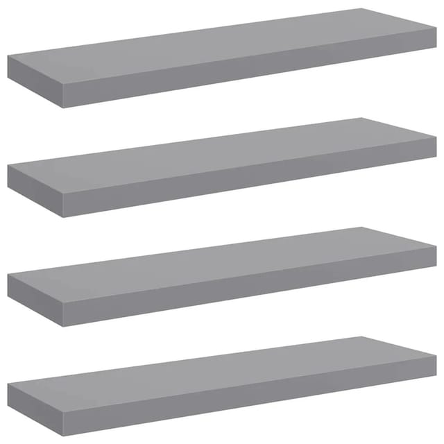 vidaXL Schweberegale 4 Stk Grau 80x23,5x3,8 cm MDF 323858