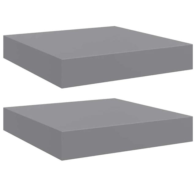 vidaXL Schweberegale 2 Stk Grau 23x23,5x3,8 cm MDF 323845