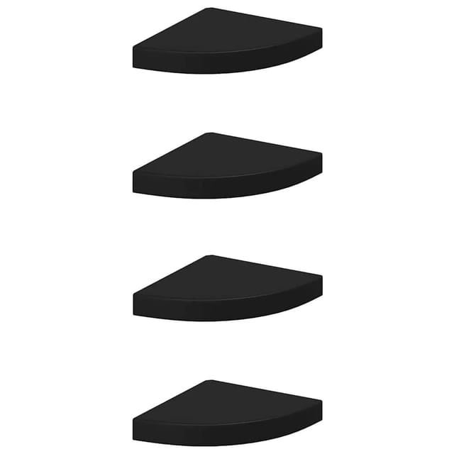 vidaXL Eck-Schweberegale 4 Stk Schwarz 25x25x3,8 cm MDF 323900