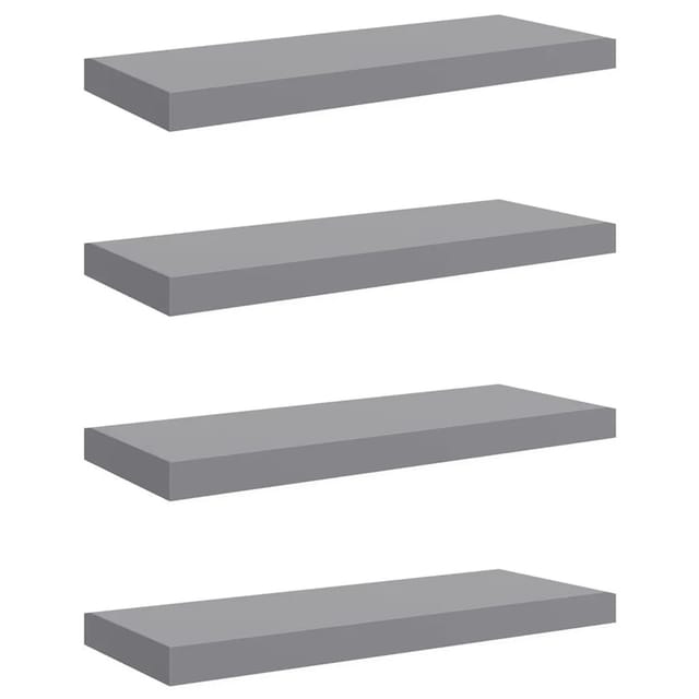 vidaXL Schweberegale 4 Stk Grau 60x23,5x3,8cm MDF 323855