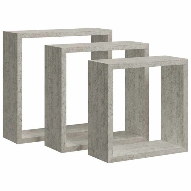 vidaXL Würfelregale 3 Stk Betongrau 326721