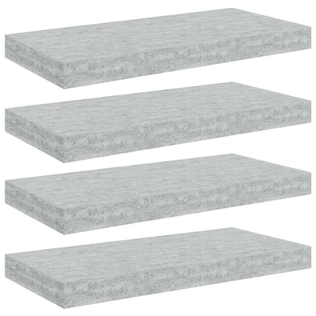 vidaXL Schweberegale 4 Stk Betongrau 50x23x3,8 cm MDF 326596
