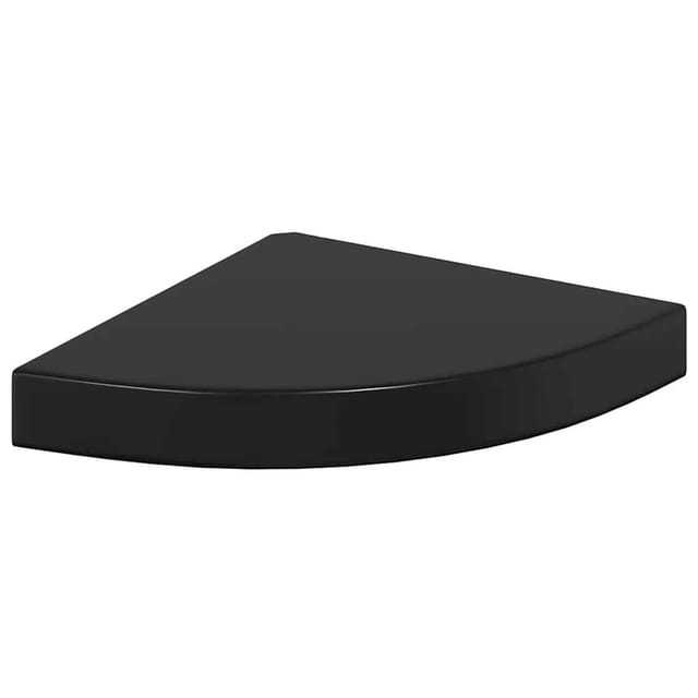 vidaXL Eck-Schweberegal Hochglanz-Schwarz 25x25x3,8 cm MDF 323889