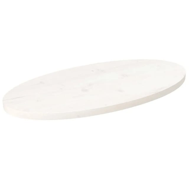 vidaXL Tischplatte Weiß 70x35x2,5 cm Massivholz Kiefer Oval 824316