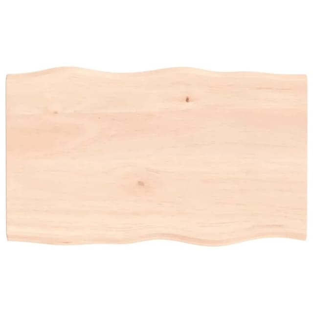 vidaXL Tischplatte 100x60x2 cm Massivholz Eiche Unbehandelt Baumkante 363887