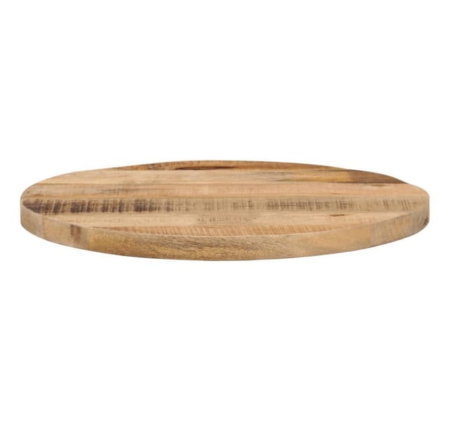 vidaXL Tischplatte Ø 60x1,5 cm Rund Raues Massives Mangoholz 370006