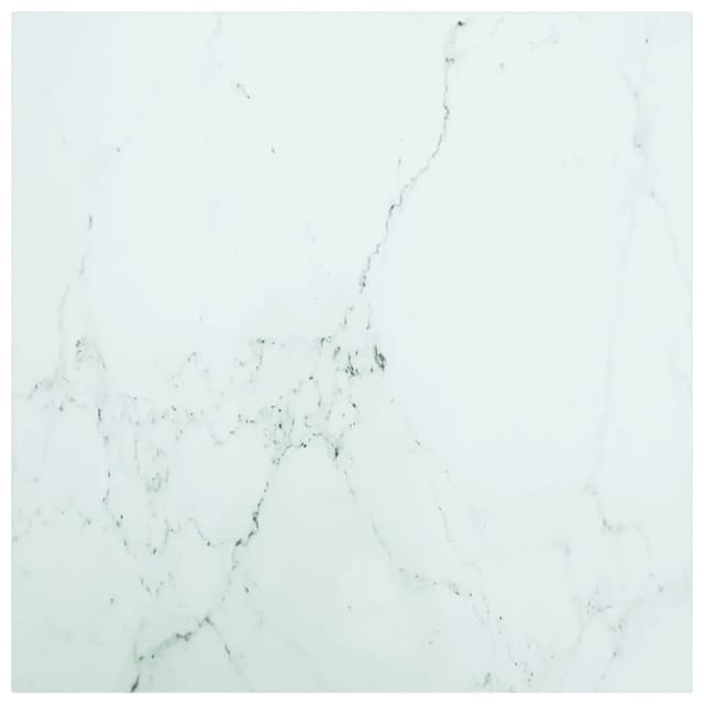 vidaXL Tischplatte Weiß 70x70 cm 6 mm Hartglas in Marmoroptik 322256