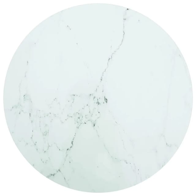 vidaXL Tischplatte Weiß Ø80x1 cm Hartglas in Marmoroptik 322250