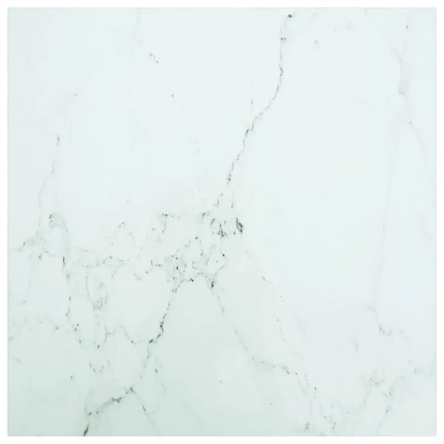 vidaXL Tischplatte Weiß 50x50 cm 6 mm Hartglas in Marmoroptik 322254