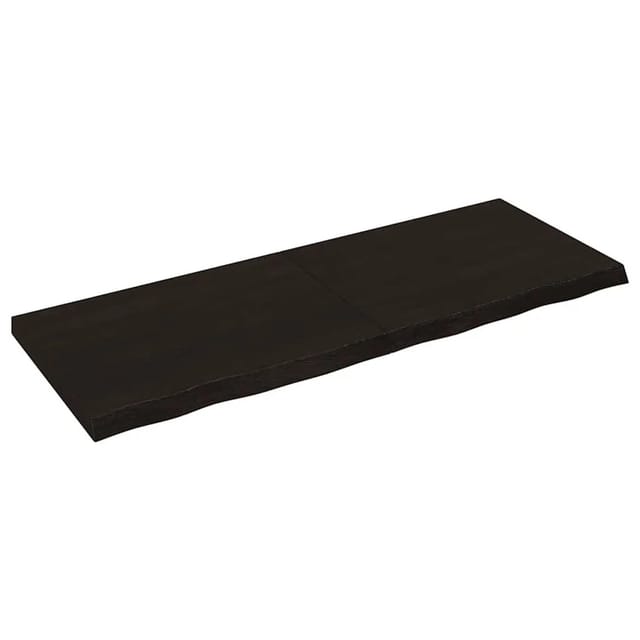 vidaXL Tischplatte Dunkelbraun 160x60x2-6cm Massivholz Eiche 3156451