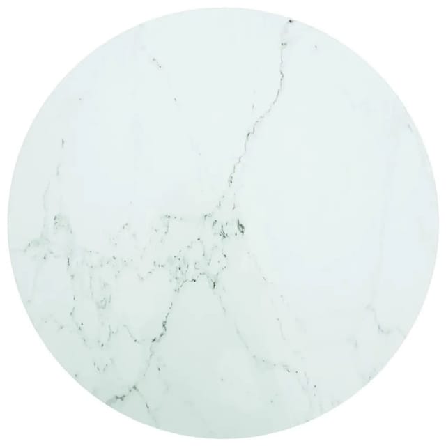 vidaXL Tischplatte Weiß Ø90x1 cm Hartglas in Marmoroptik 322251