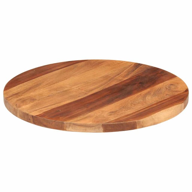 vidaXL Tischplatte Massivholz Akazie Rund 25-27 mm 50 cm 285973