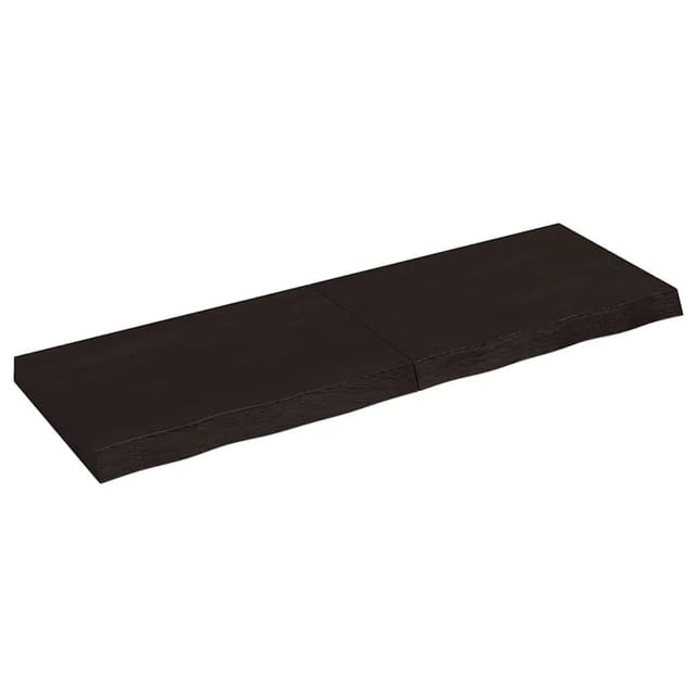 vidaXL Tischplatte Dunkelbraun 120x40x2-6cm Massivholz Eiche 3156435