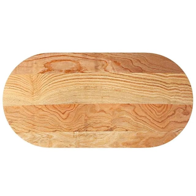 vidaXL Tischplatte Hellbraun 120x60x4 cm Massivholz Eiche Oval 4009075