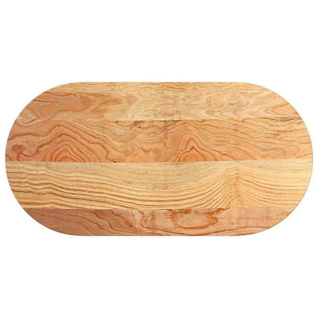 vidaXL Tischplatte Hellbraun 100x50x2 cm Massivholz Eiche Oval 4009070