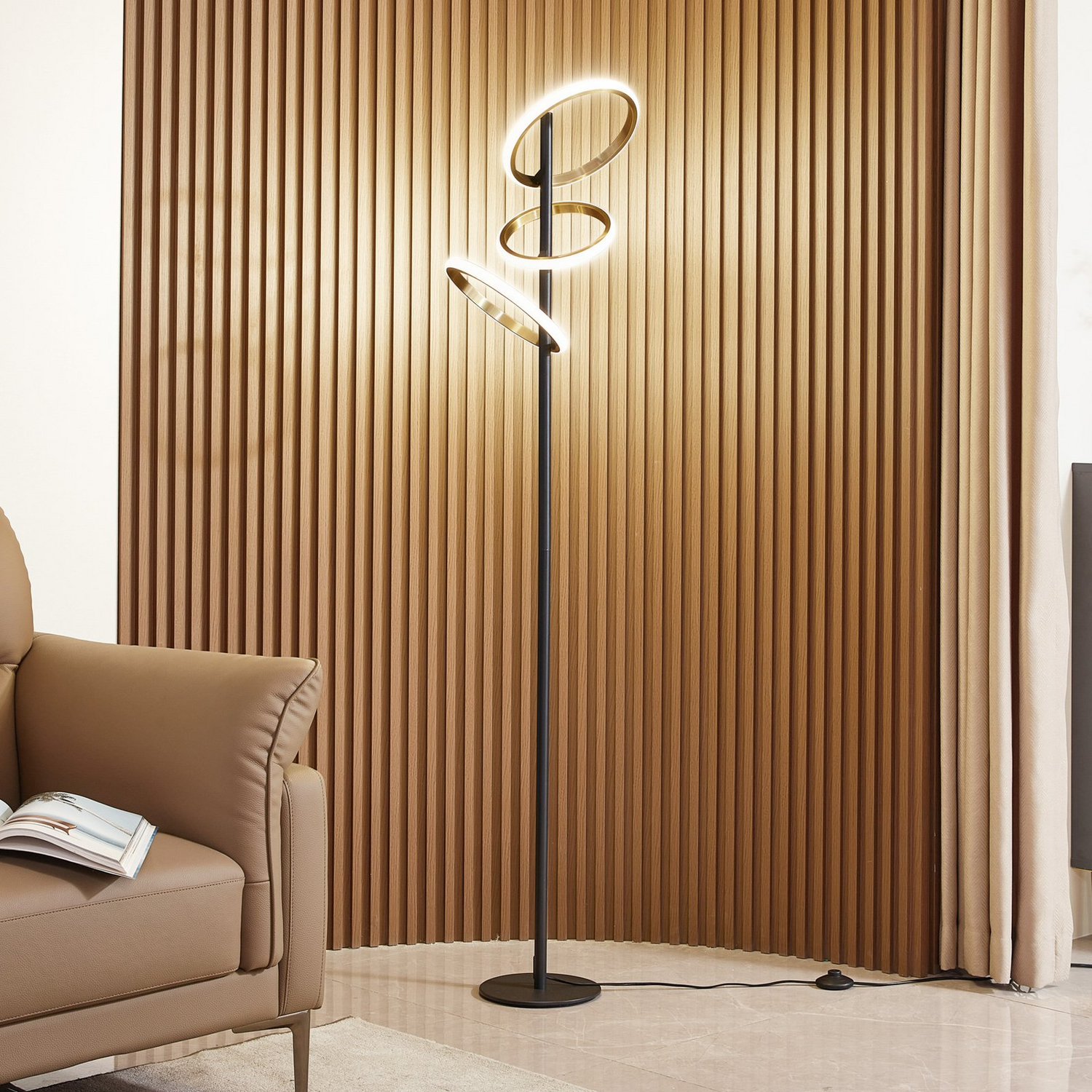 [gebraucht] B-ware Lucande Led Stehlampe Madu Schwarz Metall 160 Cm Dimmbar Stehleuchte Lampe S938