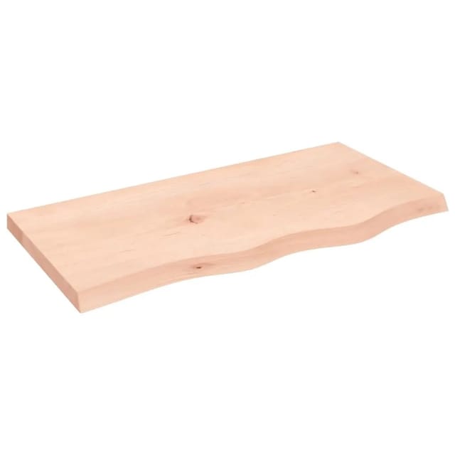 vidaXL Tischplatte 80x40x2-4 cm Massivholz Eiche Unbehandelt 3156291