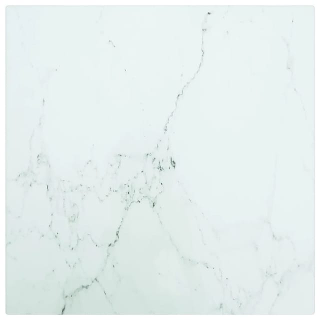 vidaXL Tischplatte Weiß 30x30 cm 6 mm Hartglas in Marmoroptik 322252