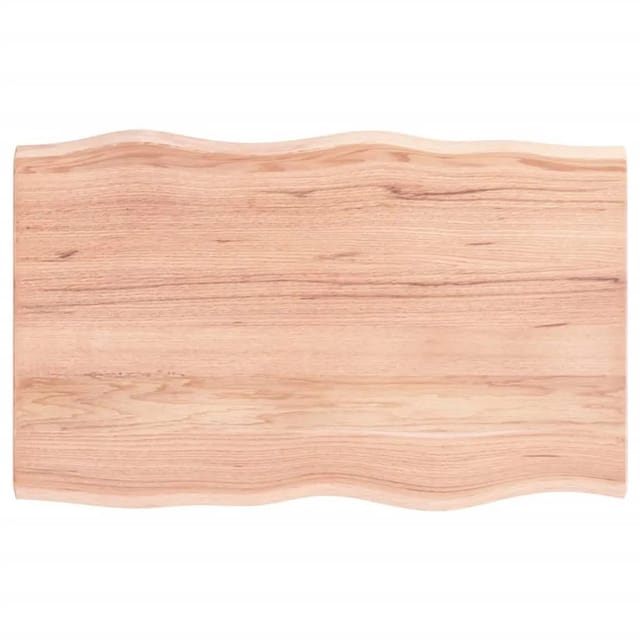 vidaXL Tischplatte 80x50x2 cm Massivholz Eiche Behandelt Baumkante 363941