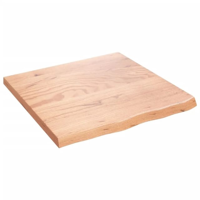 vidaXL Tischplatte Hellbraun 60x60x2-4 cm Massivholz Eiche Behandelt 3156351