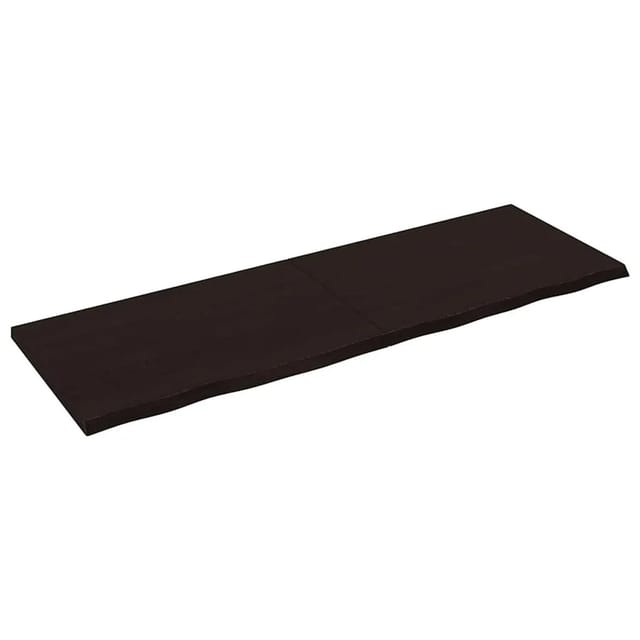 vidaXL Tischplatte Dunkelbraun 180x60x2-4cm Massivholz Eiche 3156456