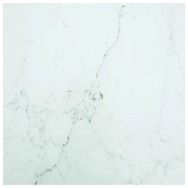 vidaXL Tischplatte Weiß 80x80 cm 6 mm Hartglas in Marmoroptik 322257