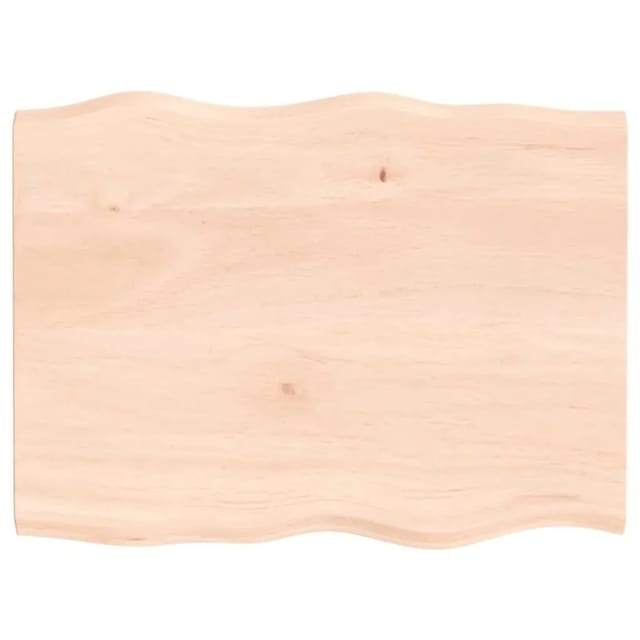 vidaXL Tischplatte 80x60x2 cm Massivholz Eiche Unbehandelt Baumkante 363878