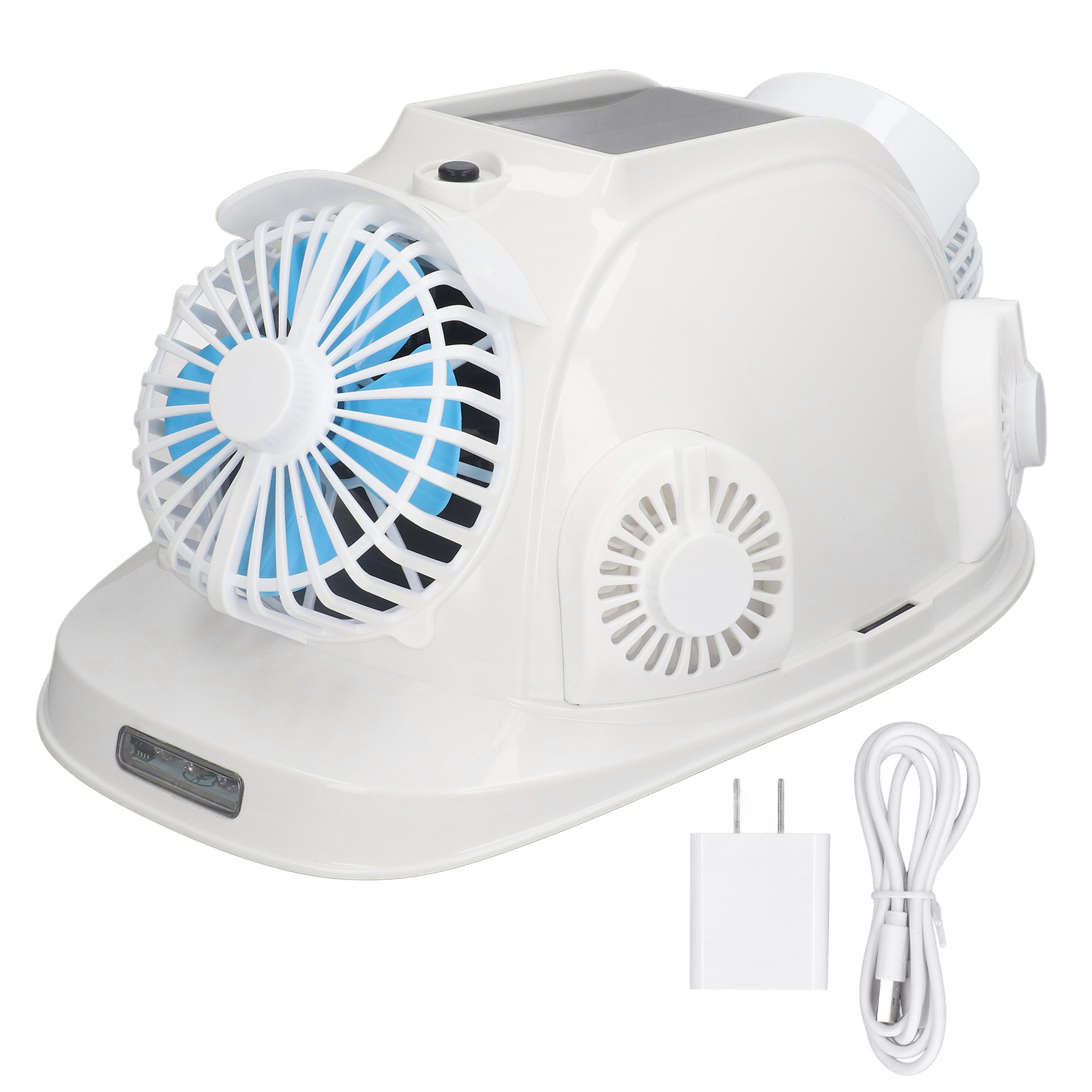 Intelligenter Bluetooth-bauhelm Mit 6 Lüftern, Solarkühlung, Hartschale, Anrufannahme, Us-stecker 100-240v.