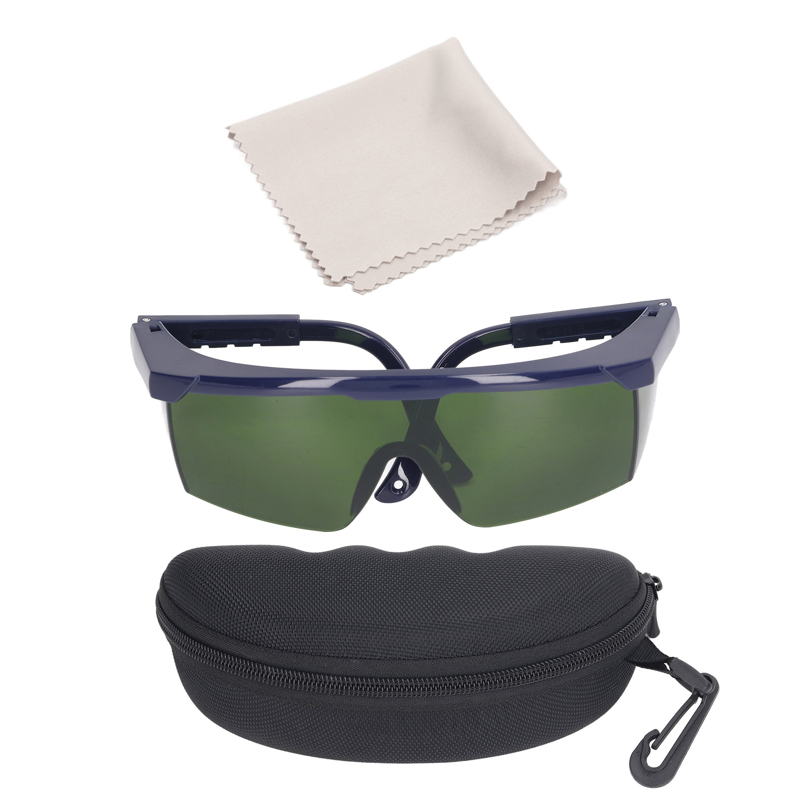 Laserschutzbrille Für 740–1100 Nm (faseroptik), Blauer Rahmen Mit Grünen Gläsern, Augenschutz
