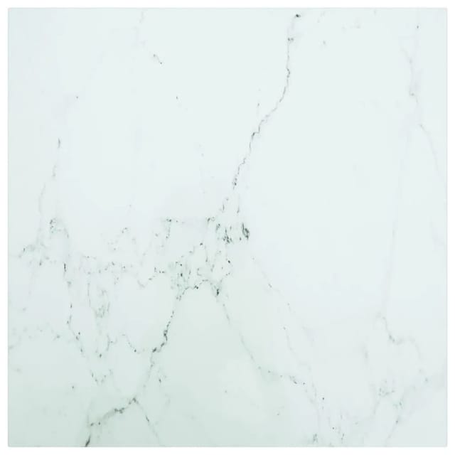 vidaXL Tischplatte Weiß 60x60 cm 6 mm Hartglas in Marmoroptik 322255