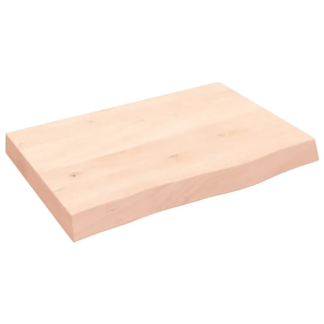 vidaXL Tischplatte 60x40x2-6 cm Massivholz Eiche Unbehandelt 3156283