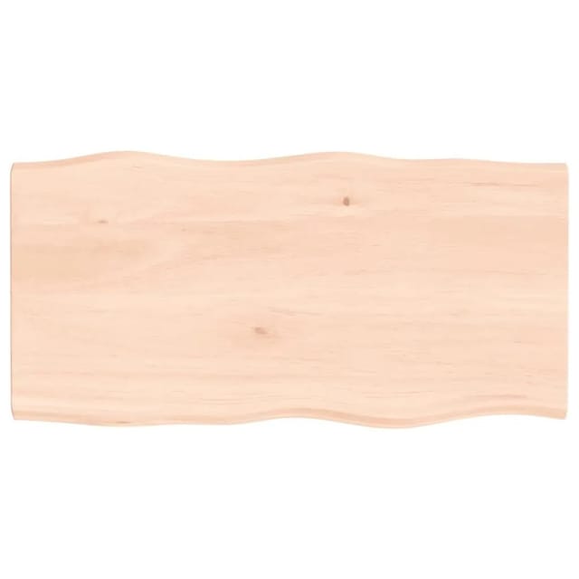 vidaXL Tischplatte 80x40x2 cm Massivholz Eiche Unbehandelt Baumkante 363872