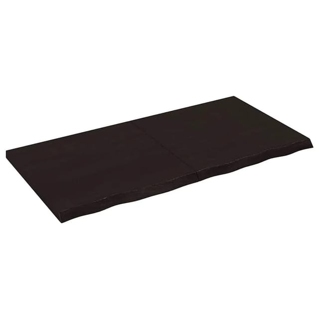 vidaXL Tischplatte Dunkelbraun 120x60x2-4cm Massivholz Eiche 3156438