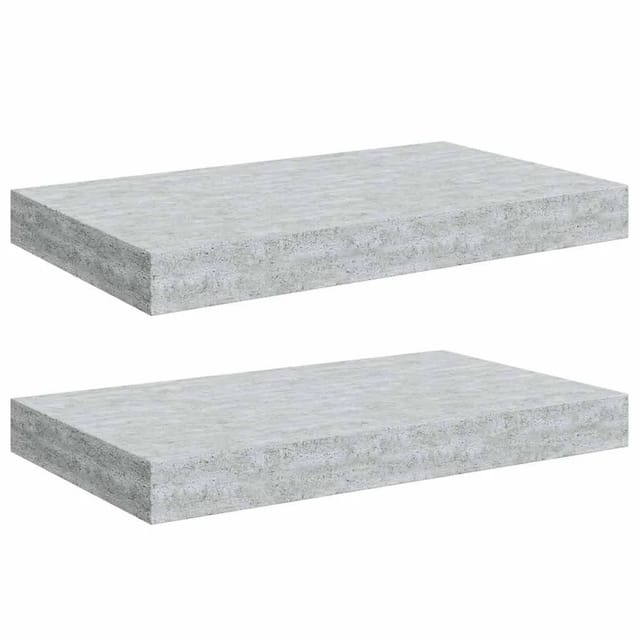 vidaXL Schweberegale 2 Stk Betongrau 40x23x3,8 cm MDF 326592