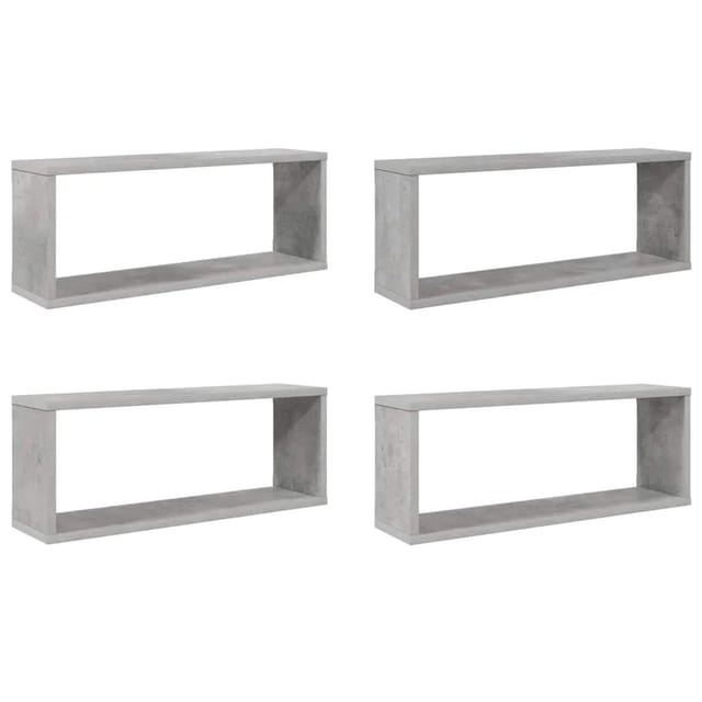 vidaXL Würfelregale 4 Stk Betongrau 60x15x23 cm Holzwerkstoff 807146