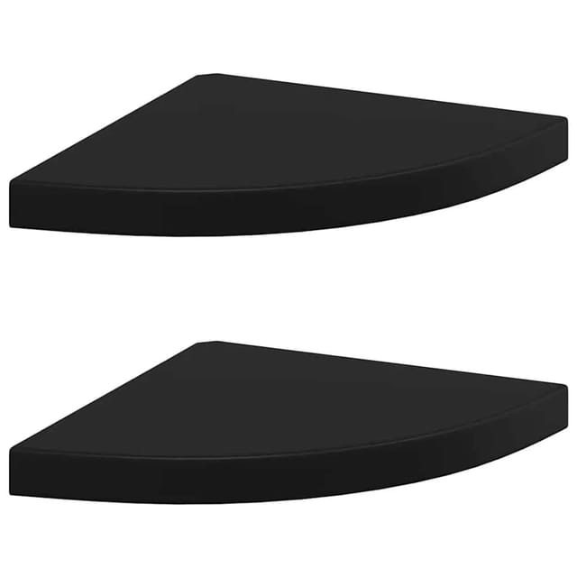 vidaXL Eck-Schweberegale 2 Stk Schwarz 35x35x3,8 cm MDF 323920