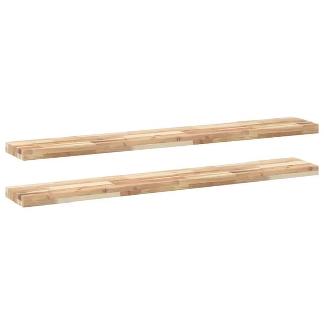 vidaXL Schweberegale 2 Stk 120x20x4 cm Massivholz Akazie Unbehandelt 3279432