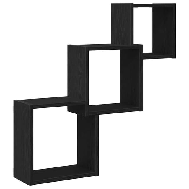 vidaXL Würfelregale Schwarz Eichen-Optik 68x15x68 cm Holzwerkstoff 862410