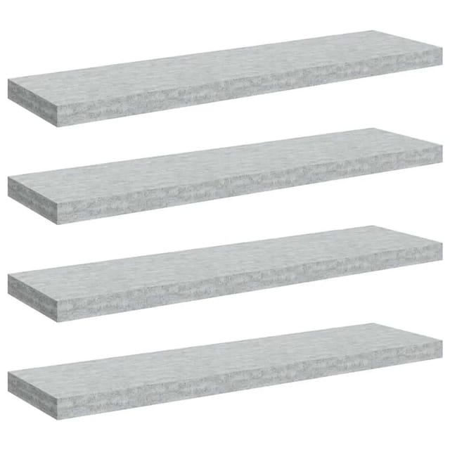 vidaXL Schweberegale 4 Stk Betongrau 90x23,5x3,8 cm MDF 326605