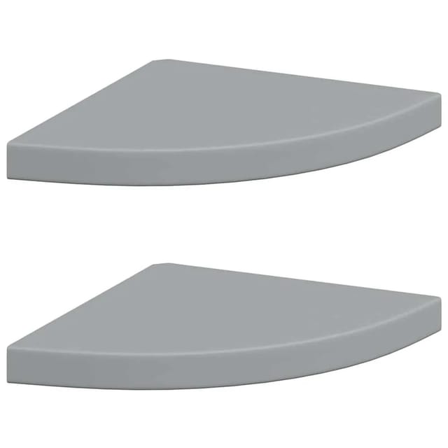 vidaXL Eck-Schweberegale 2 Stk Grau 35x35x3,8 cm MDF 323923