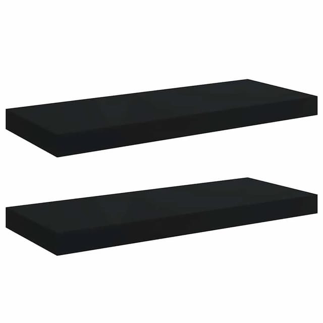 vidaXL Schweberegale 2 Stk Schwarz 60x23,5x3,8cm MDF 323833