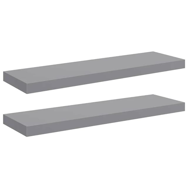 vidaXL Schweberegale 2 Stk Grau 80x23,5x3,8 cm MDF 323857
