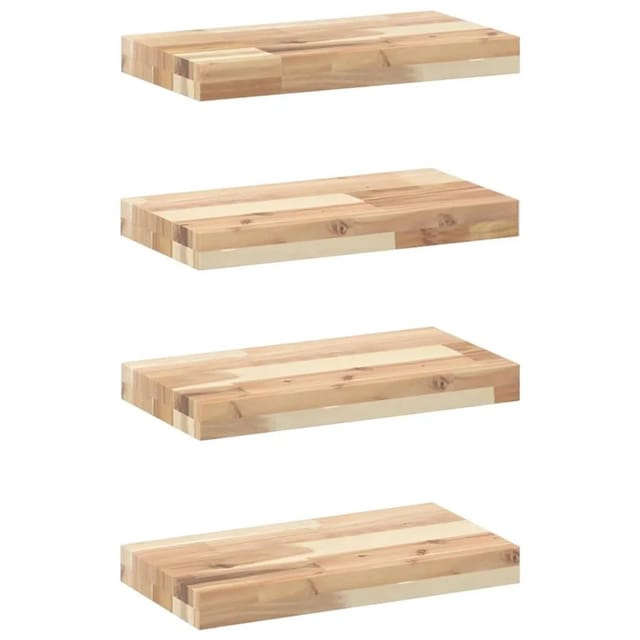 vidaXL Schweberegale 4 Stk 40x20x4 cm Massivholz Akazie Unbehandelt 3279418