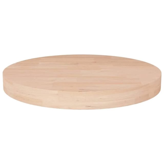 vidaXL Runde Tischplatte Ø30x4 cm Unbehandeltes Massivholz Eiche 342907