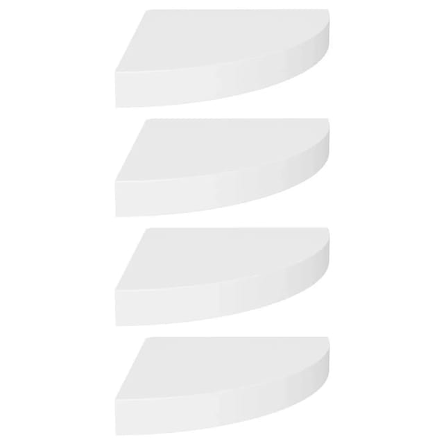 vidaXL Eck-Schweberegale 4 Stk Weiß 25x25x3,8 cm MDF 323897