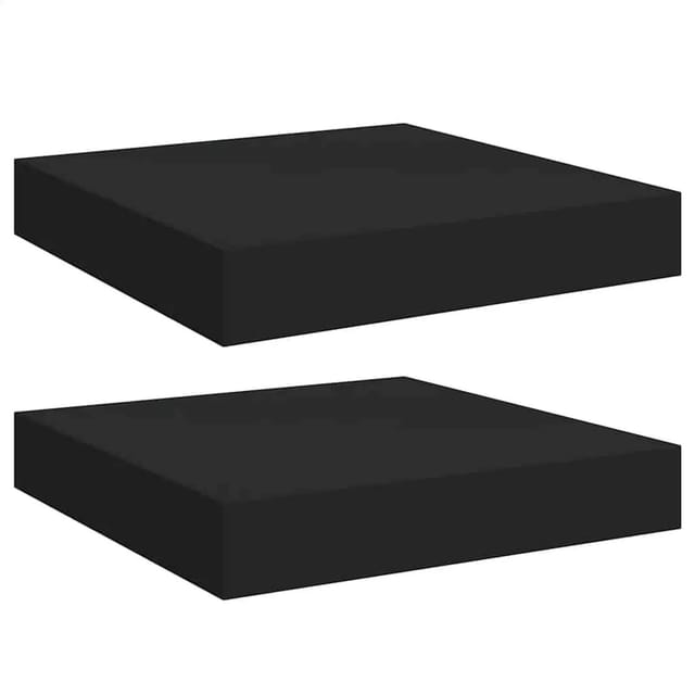 vidaXL Schweberegale 2 Stk Schwarz 23x23,5x3,8 cm MDF 323824